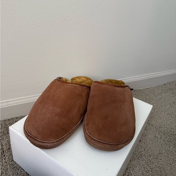 Old Friend Men’s Wide Sheepskin-lined Scuff Slipper Leather Size 9-10 - Picture 3 of 12